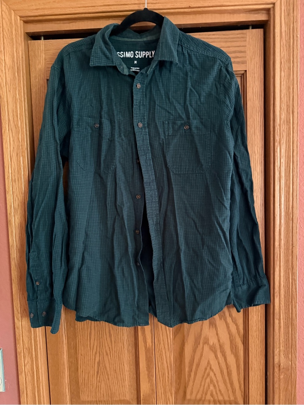 Mossimo Supply Co. Green Plaid Casual Button-Down Shirt